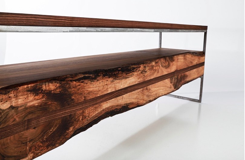 Russel Drawer Live Edge Media Console Jeffsfurniture