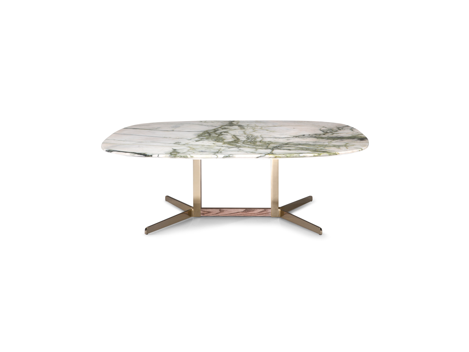 CAMPUS Square low coffee table with marble top
