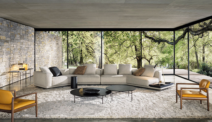 SOLID STEEL Low marble coffee table