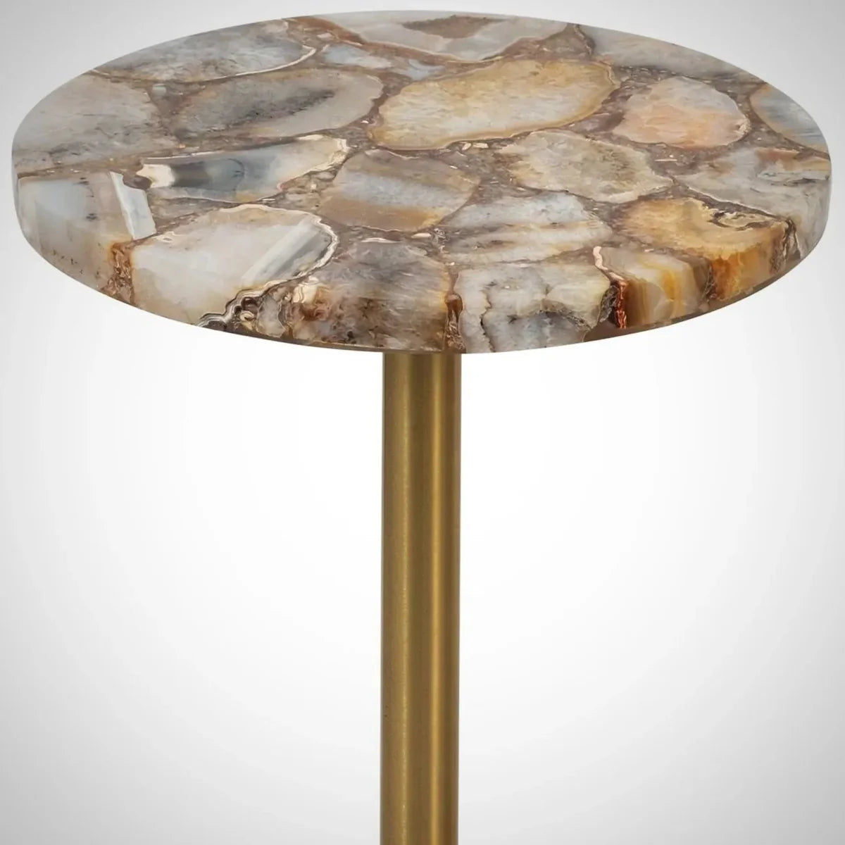 Agate Accent Table, Gold
