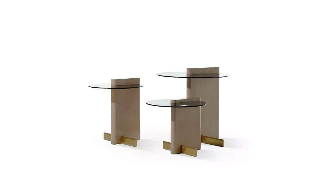 PARIS PANAME Round glass side table