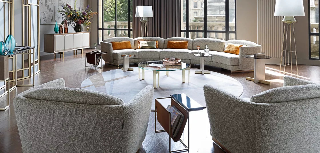 PARIS PANAME Round glass side table
