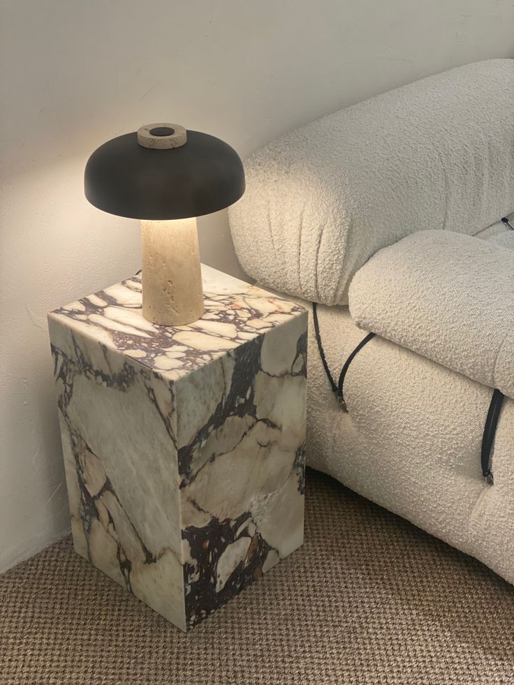 Copenhagen Calacatta Viola Marble Plinth Block Coffee Table
