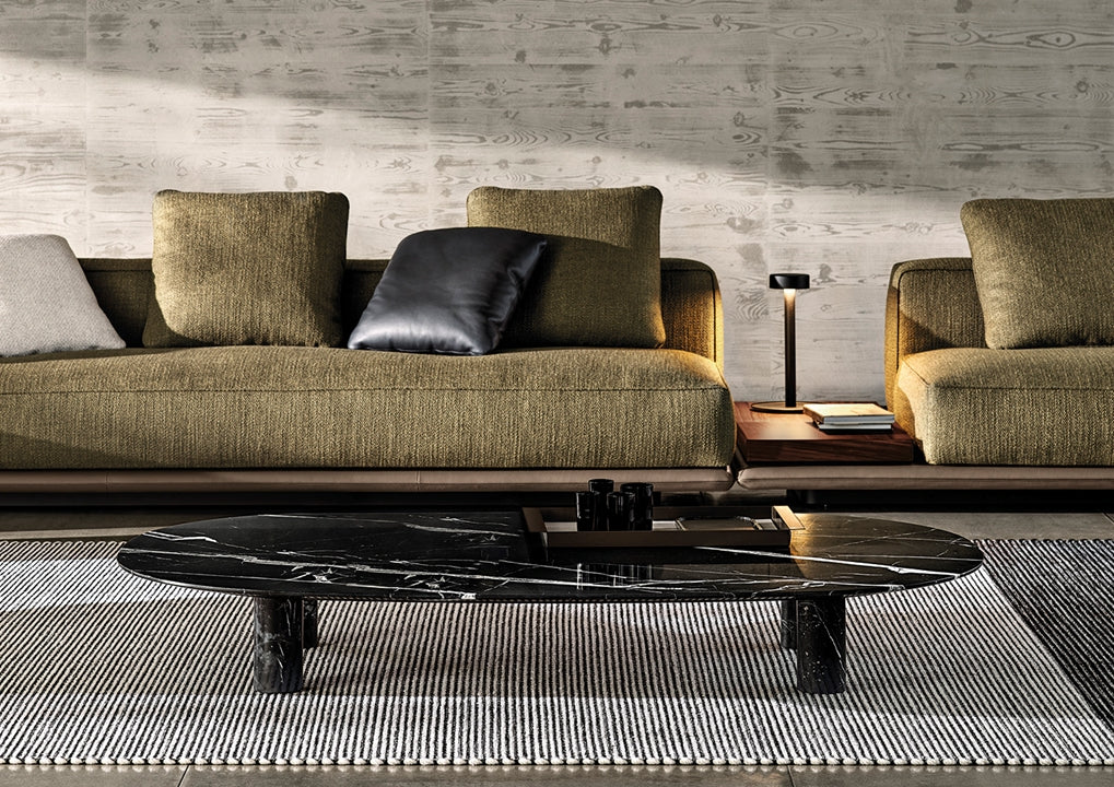 GLADSTONE Oval marble coffee table