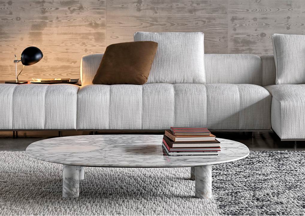 GLADSTONE Oval marble coffee table