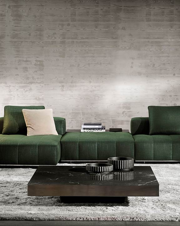 SOLID STEEL Low marble coffee table