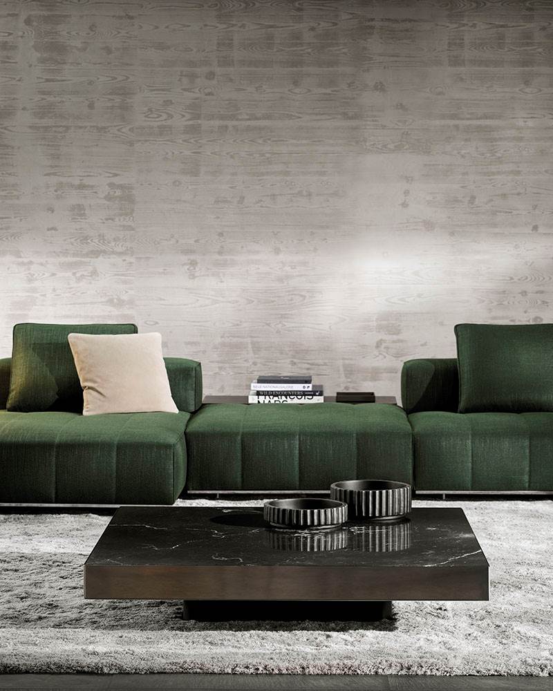 SOLID STEEL Low marble coffee table