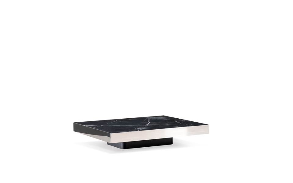 SOLID STEEL Low marble coffee table