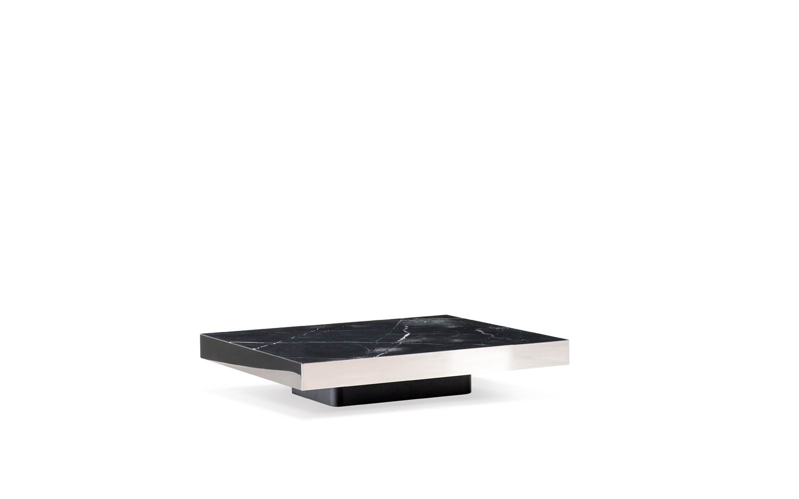 SOLID STEEL Low marble coffee table