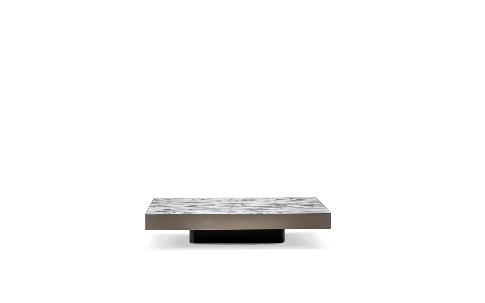 SOLID STEEL Low marble coffee table