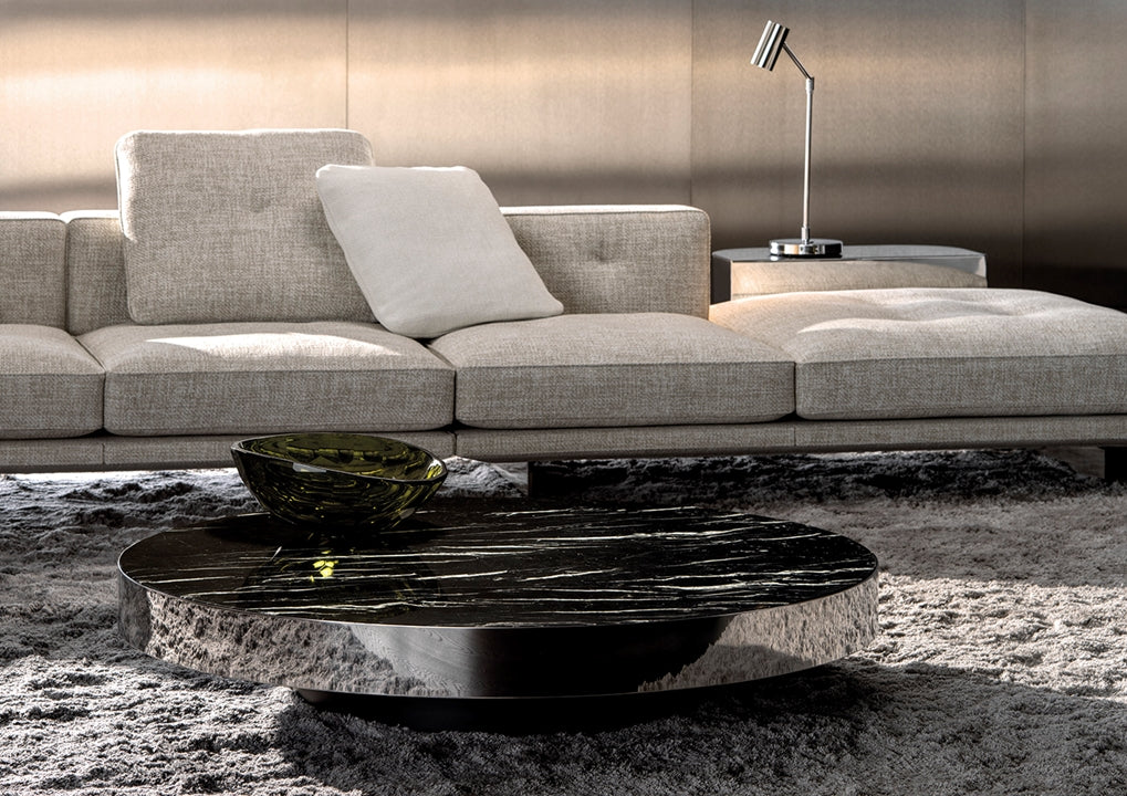 SOLID STEEL Low marble coffee table