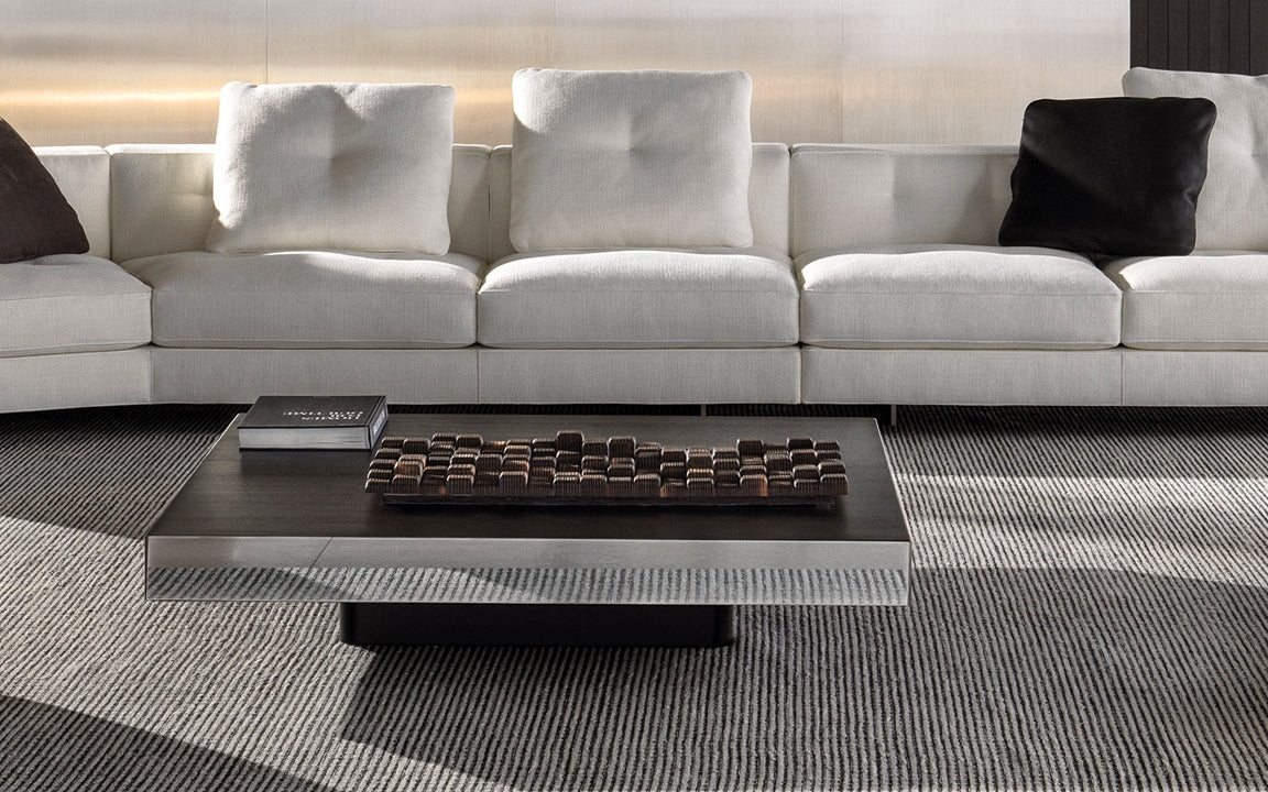 SOLID STEEL Low marble coffee table