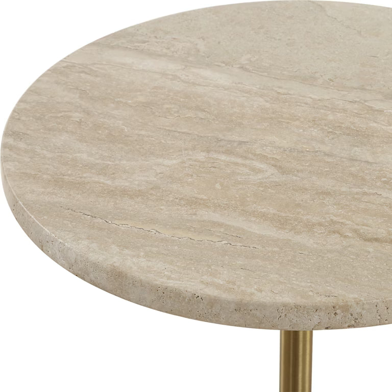 Malya Accent Table, Brass