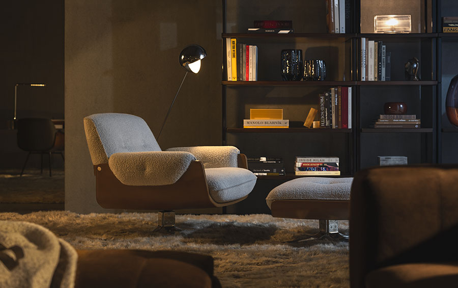 Laurel Swivel Lounge Armchair And Ottoman