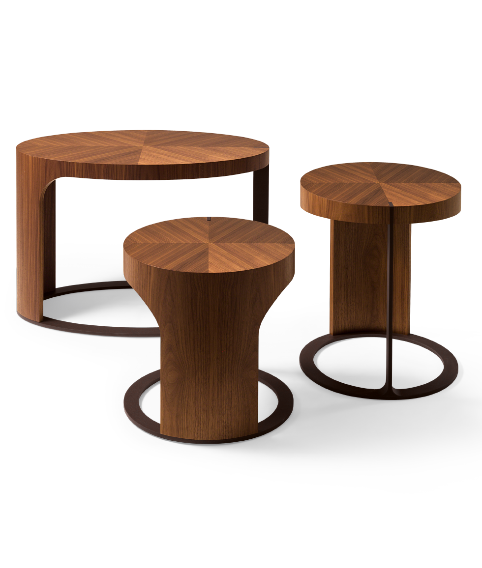 LING Oval wooden coffee table