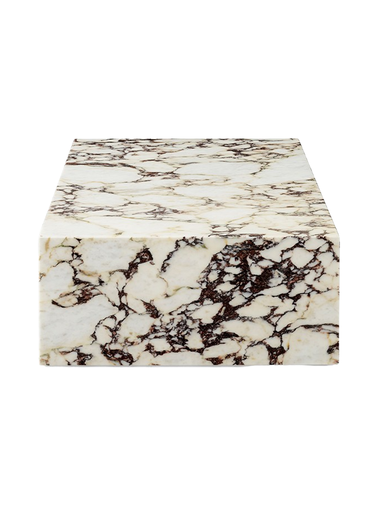 Copenhagen Calacatta Viola Marble Plinth Block Coffee Table