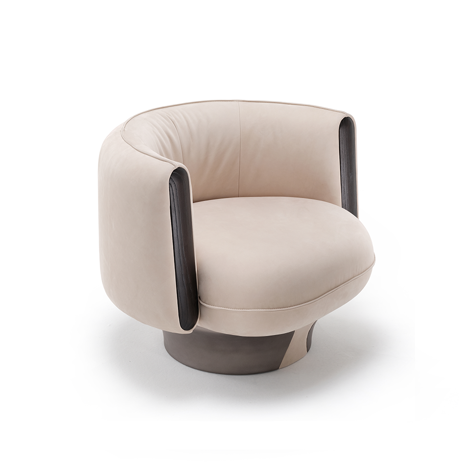 SUSPENCE Swivel armchair with armrests