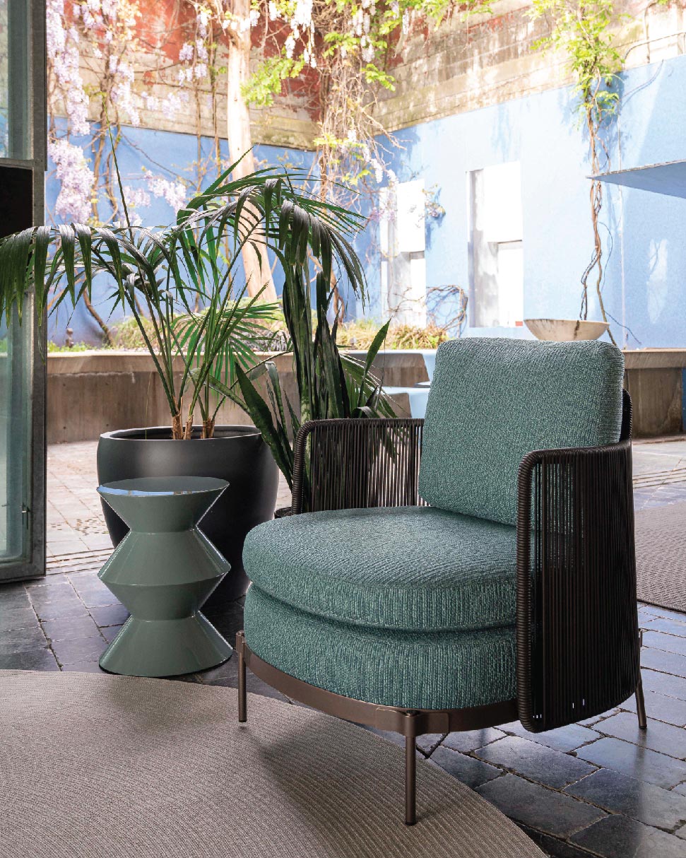 Minotti Tape Cord Armchair Sofa Outdoor
