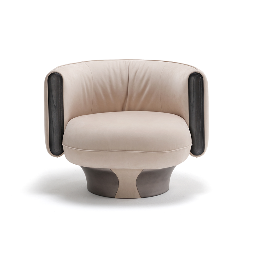 SUSPENCE Swivel armchair with armrests