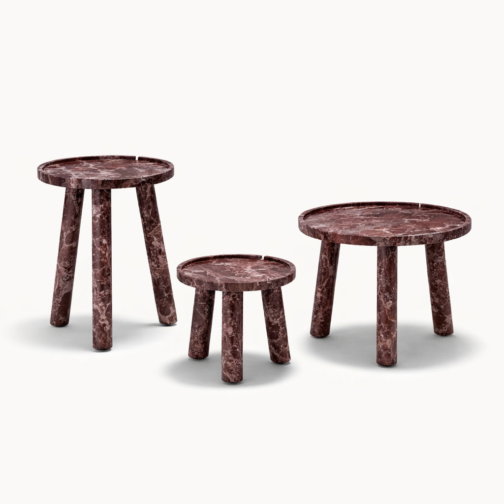 Bloom Stone Round Short Side Table