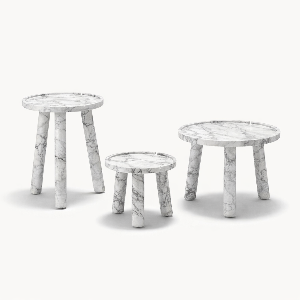 Bloom Stone Round Short Side Table