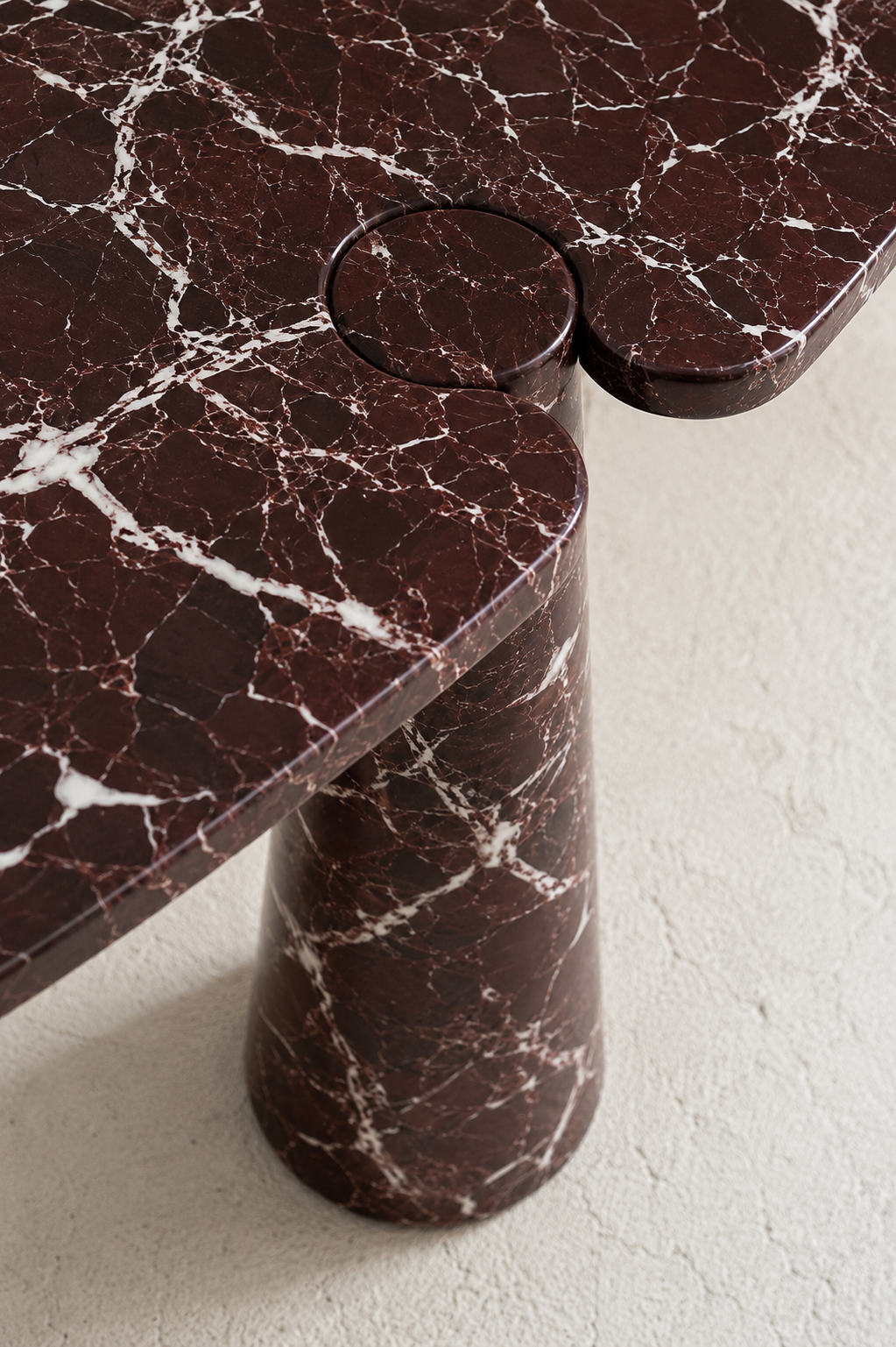 Demilune Rosso Marble Console Table