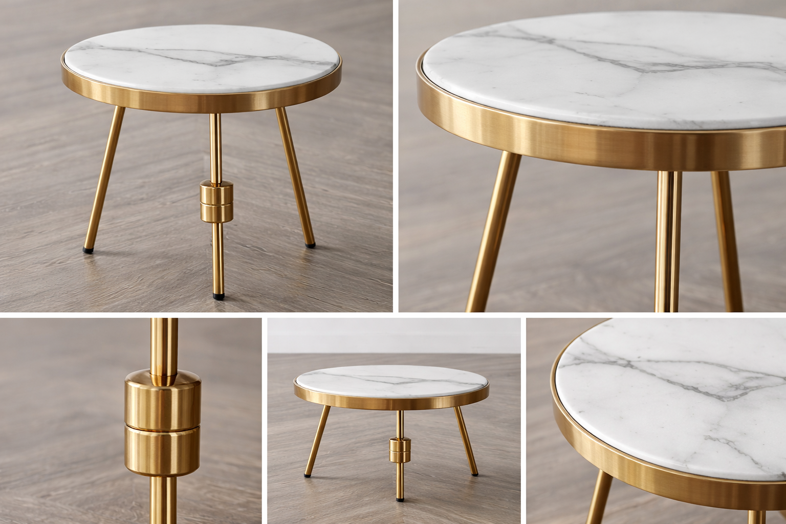 Aura Marble & Brass Side Table