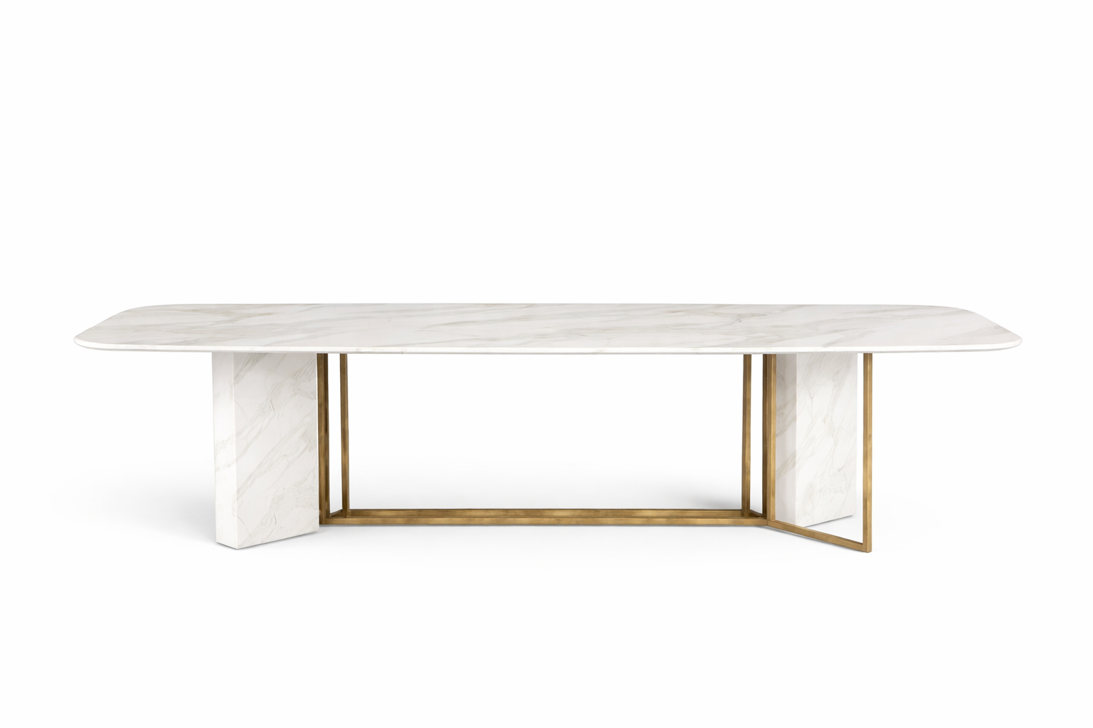 Plinto Marble & Brass Dining Table