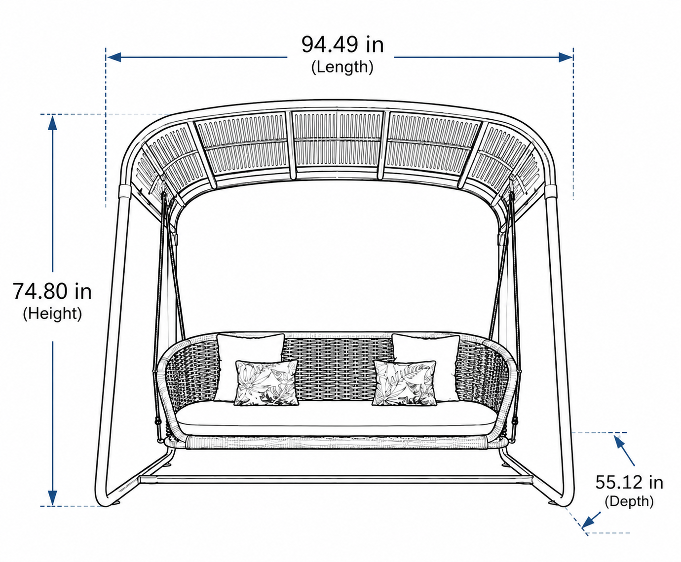 Ludo Rocking Outdoor Sofa Pedestal Swing