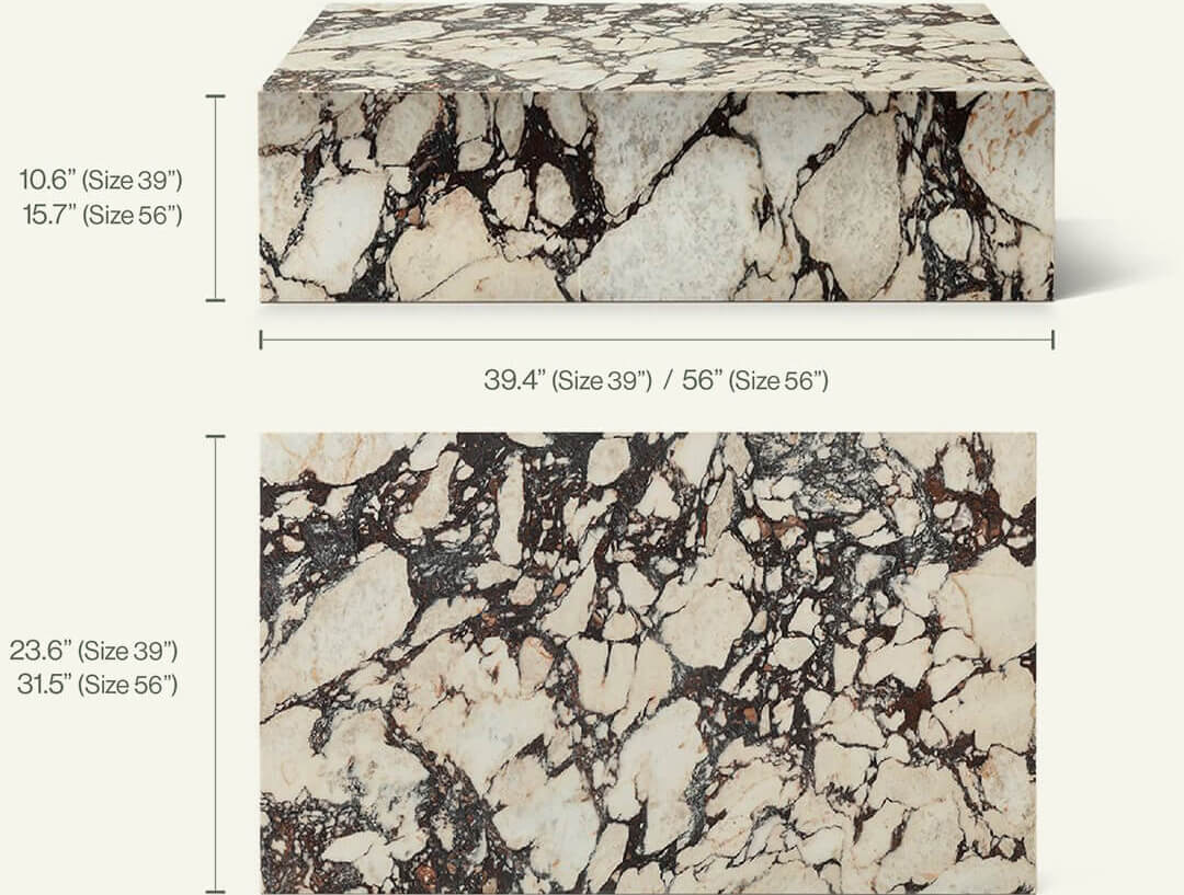Copenhagen Calacatta Viola Marble Plinth Block Coffee Table