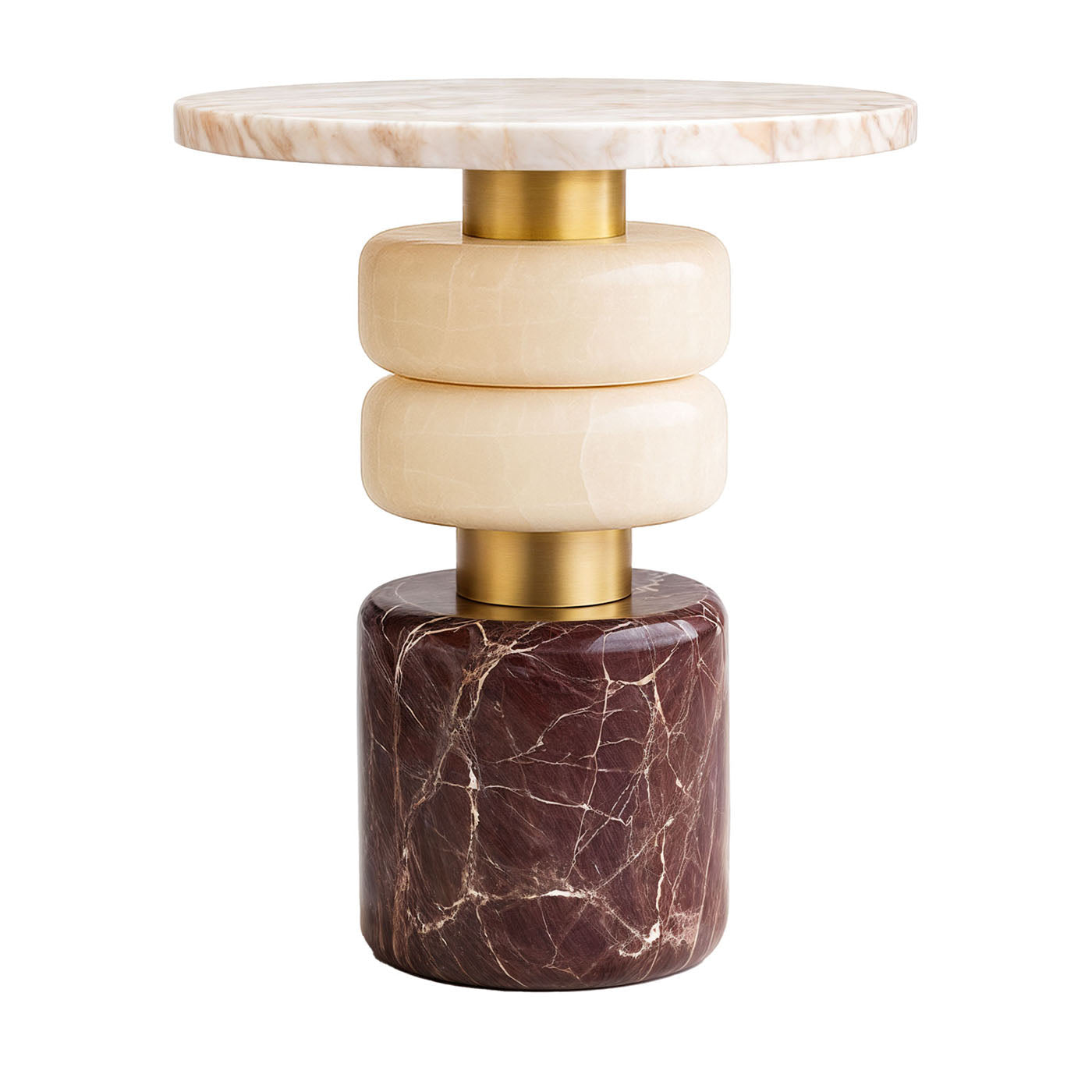 Marshmallow Marble & Brass Side Table