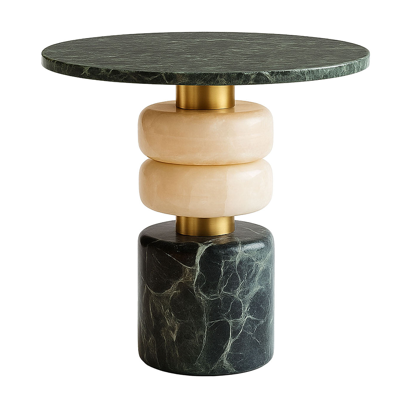 Marshmallow Marble & Brass Side Table