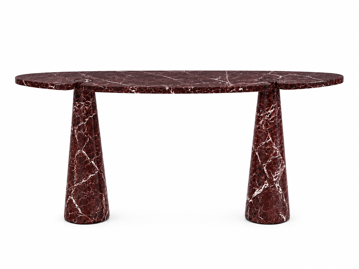 Demilune Rosso Marble Console Table