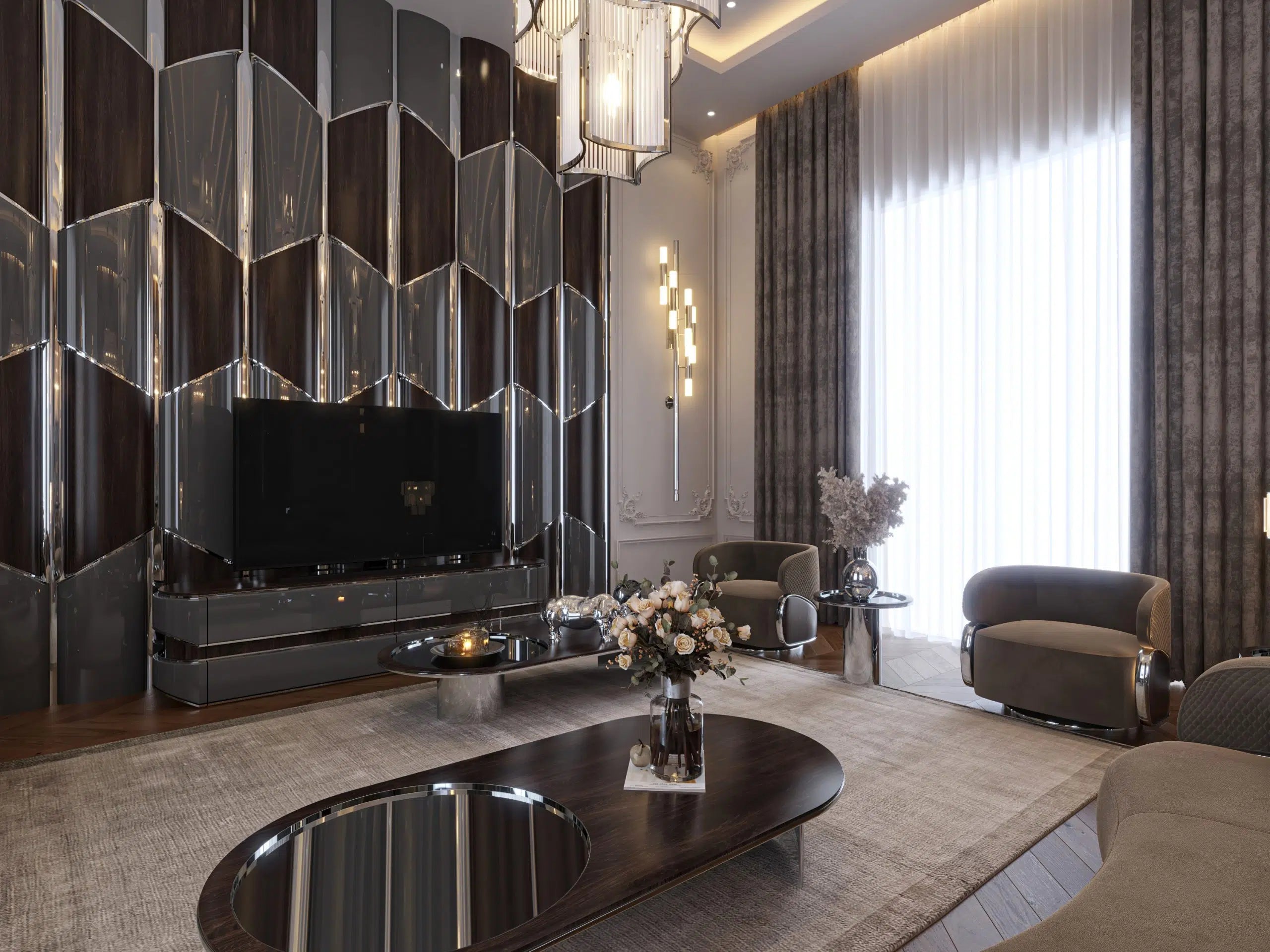 Kailas Low TV cabinet with drawers