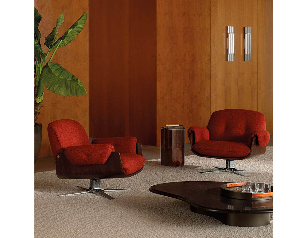 Laurel Swivel Lounge Armchair And Ottoman