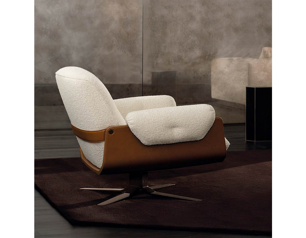 Laurel Swivel Lounge Armchair And Ottoman
