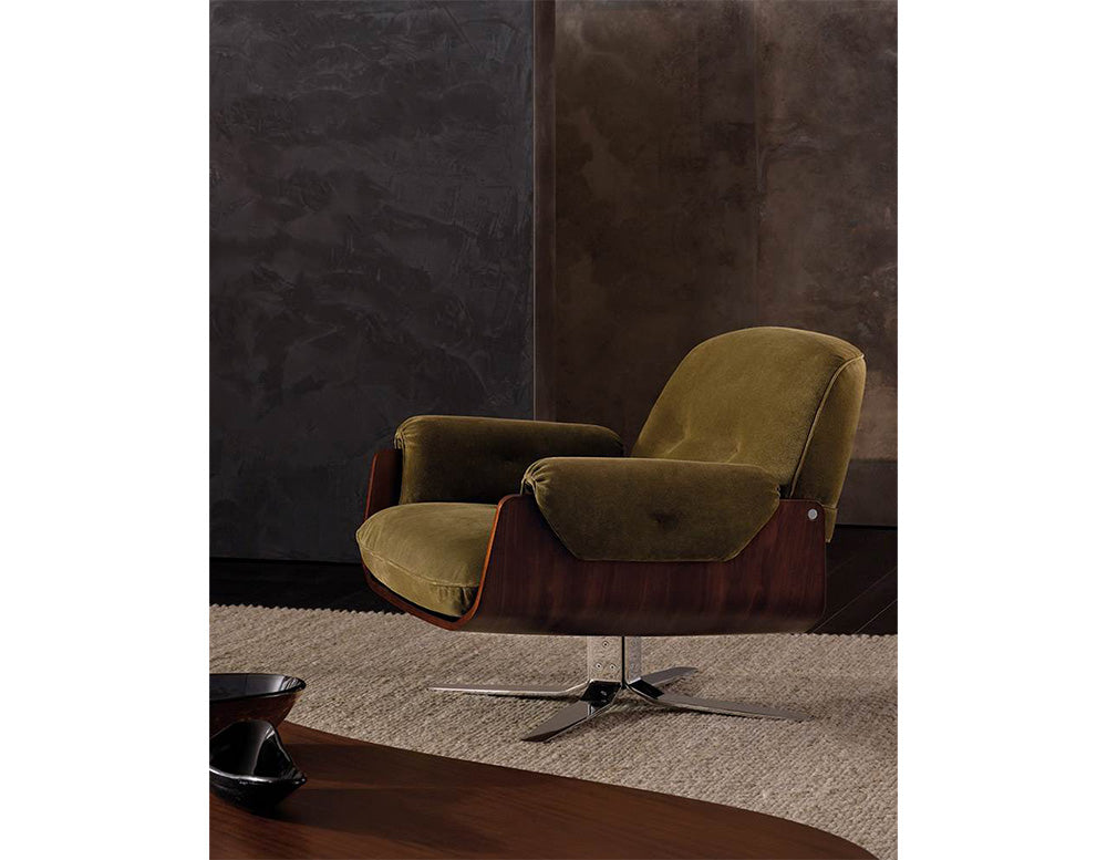 Laurel Swivel Lounge Armchair And Ottoman