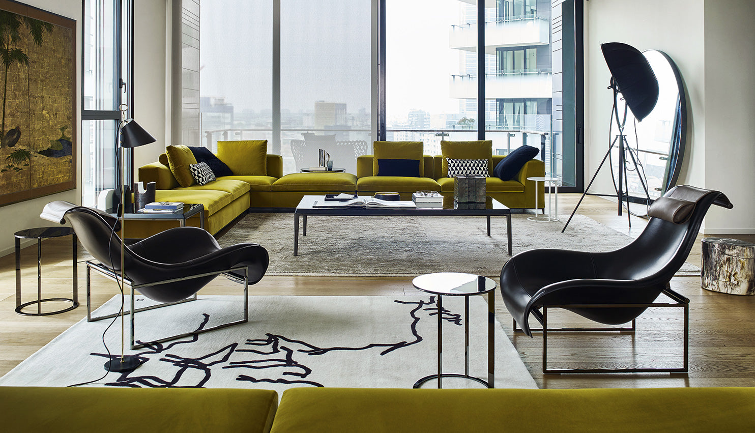 Michel Club Corner fabric sofa
