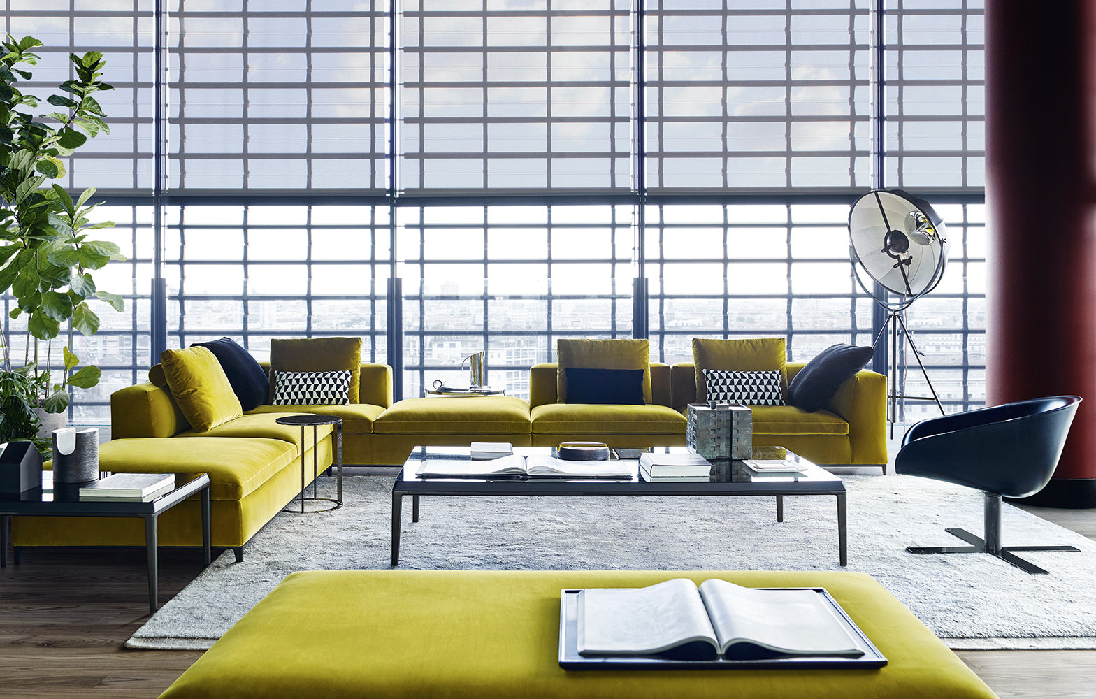 Michel Club Corner fabric sofa