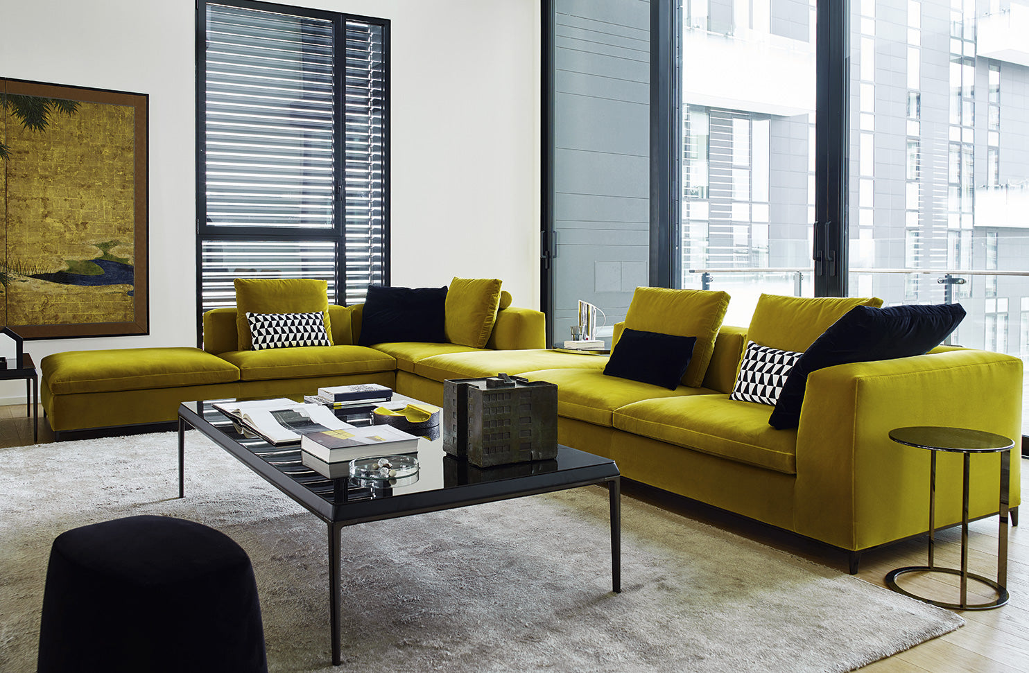 Michel Club Corner fabric sofa