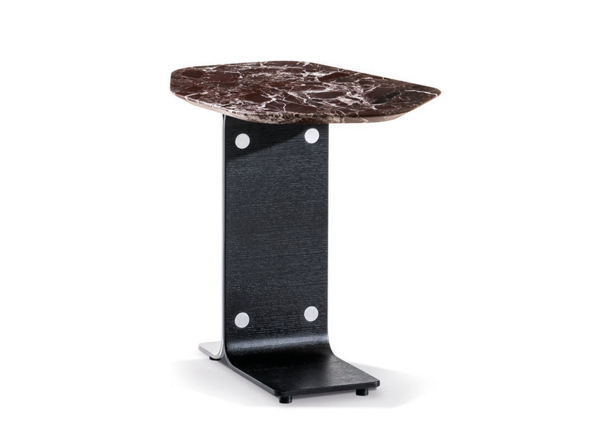 ETHAN Hexagonal Verde Lepanto marble, ash and chrome plated side table