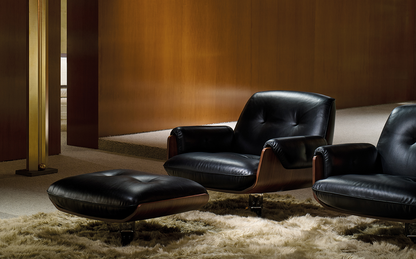 Laurel Swivel Lounge Armchair And Ottoman