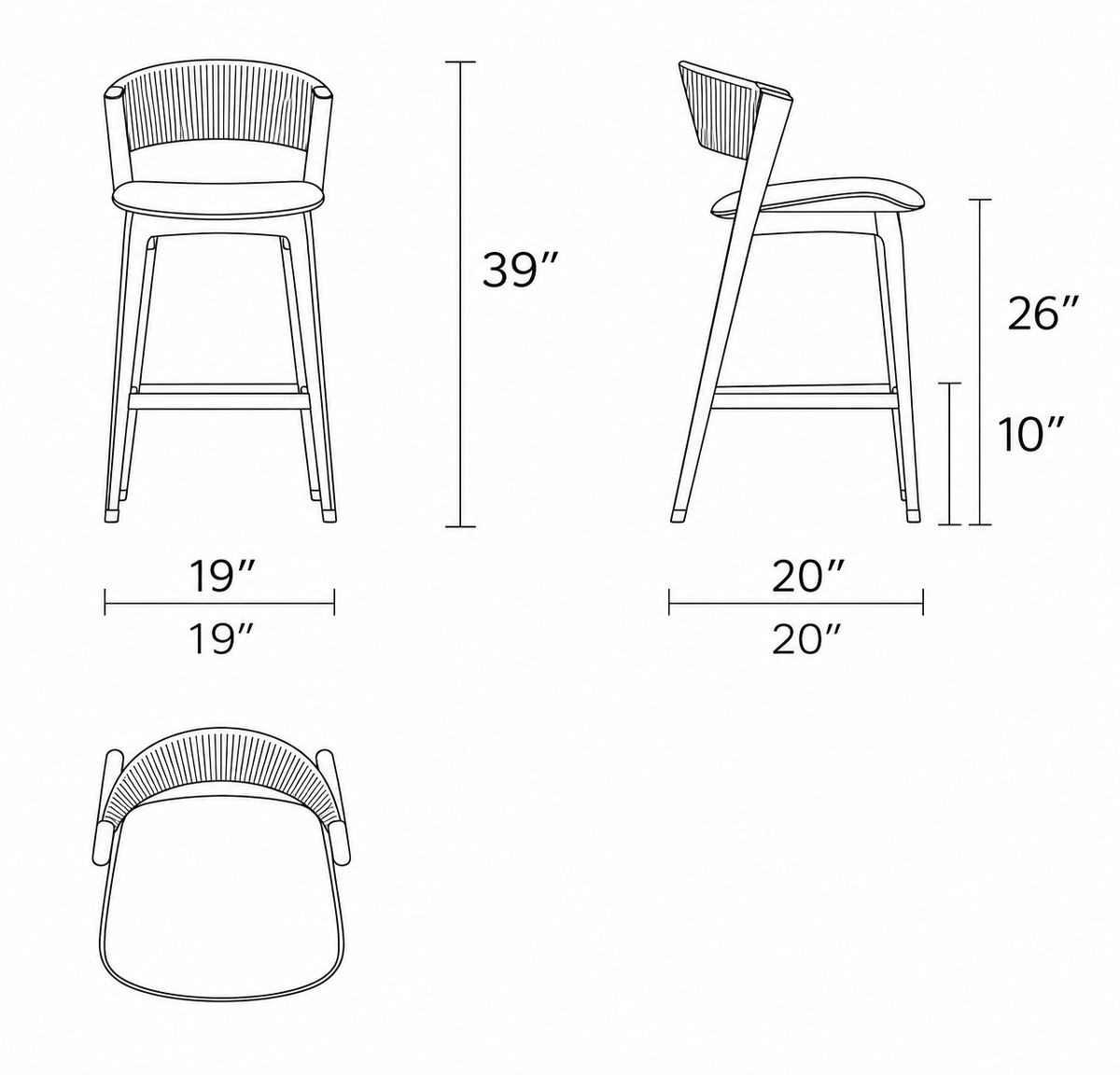 Lisbona Bar Stool Chair
