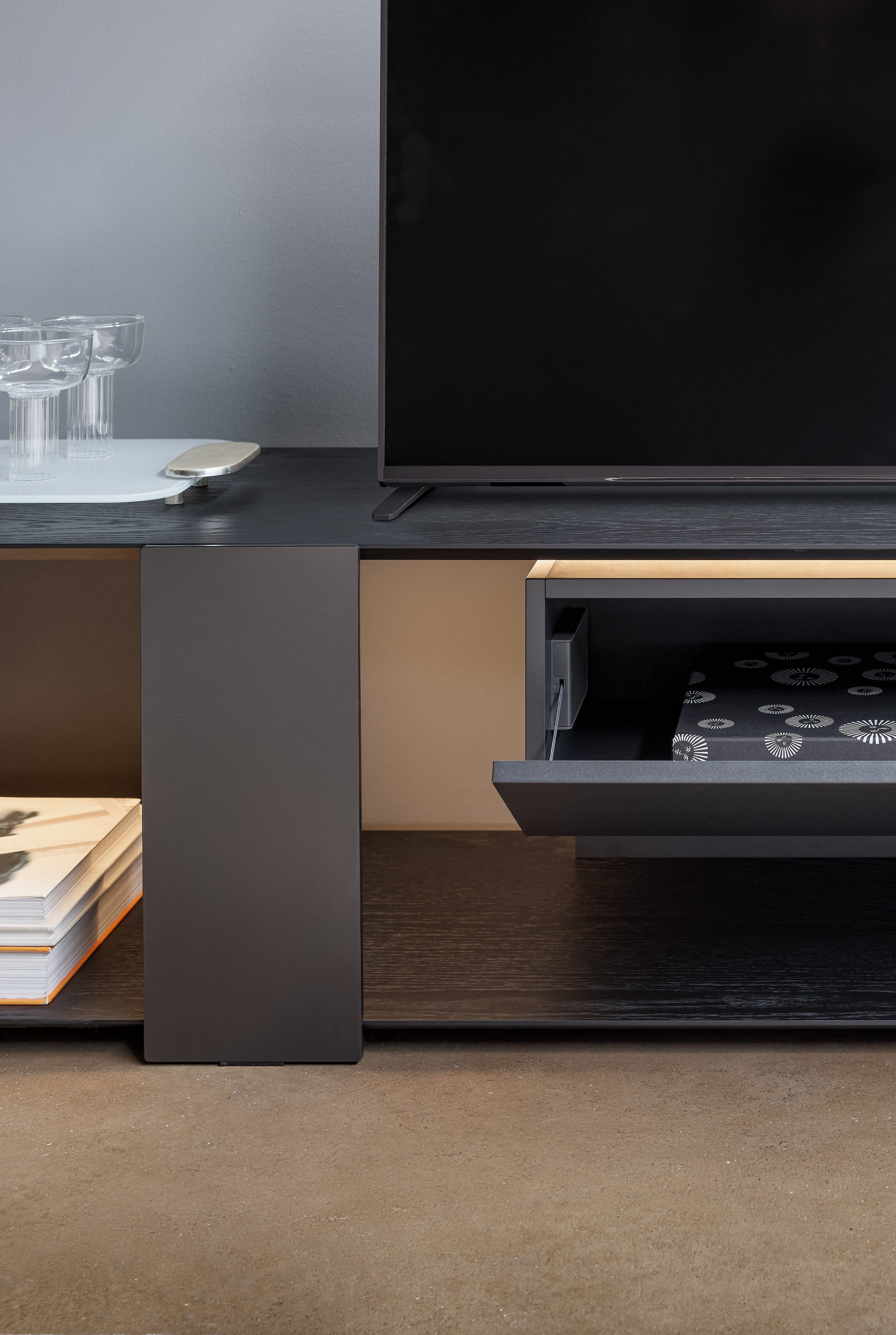 Paddle Low Wooden TV Cabinet