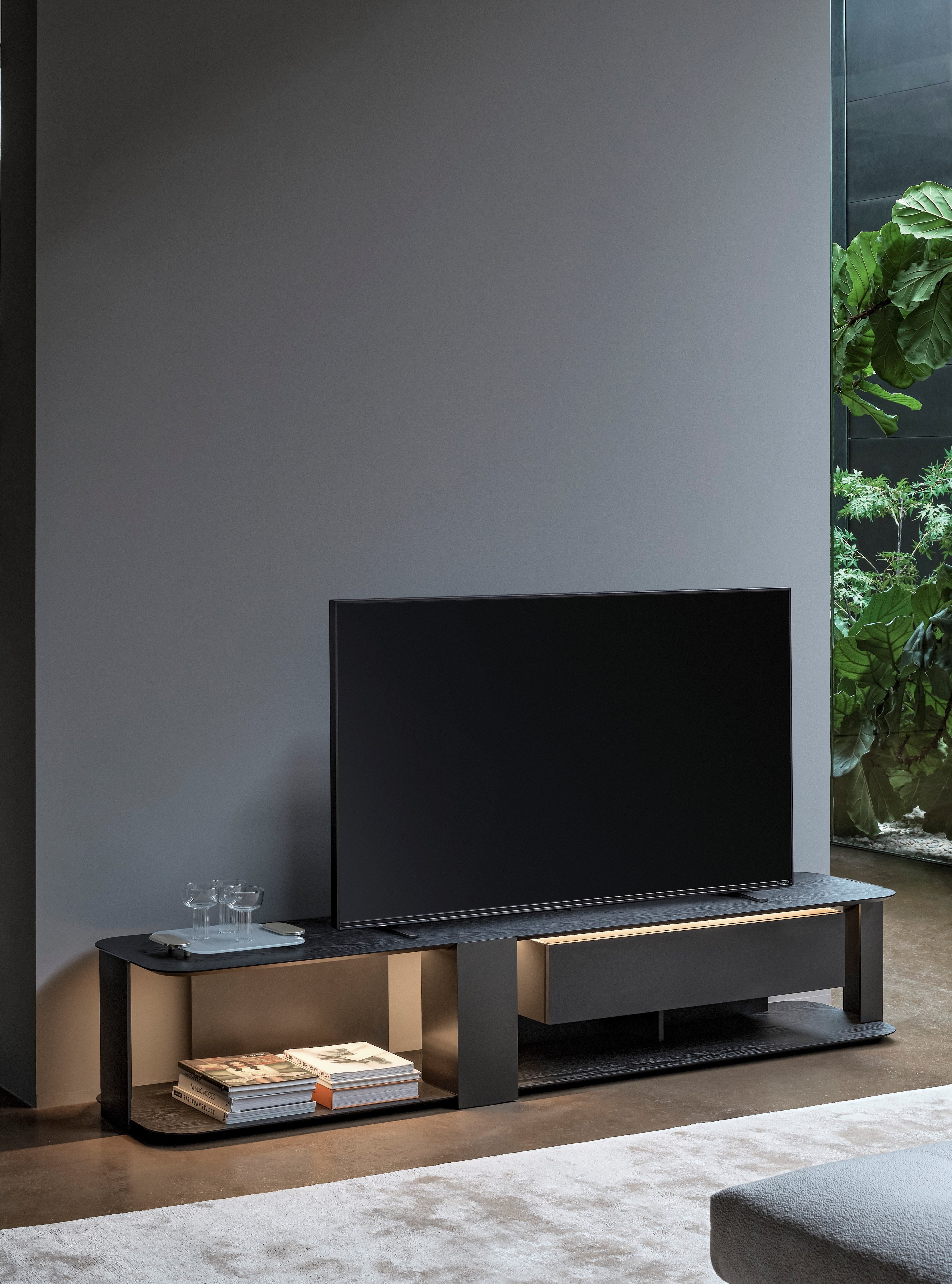Paddle Low Wooden TV Cabinet