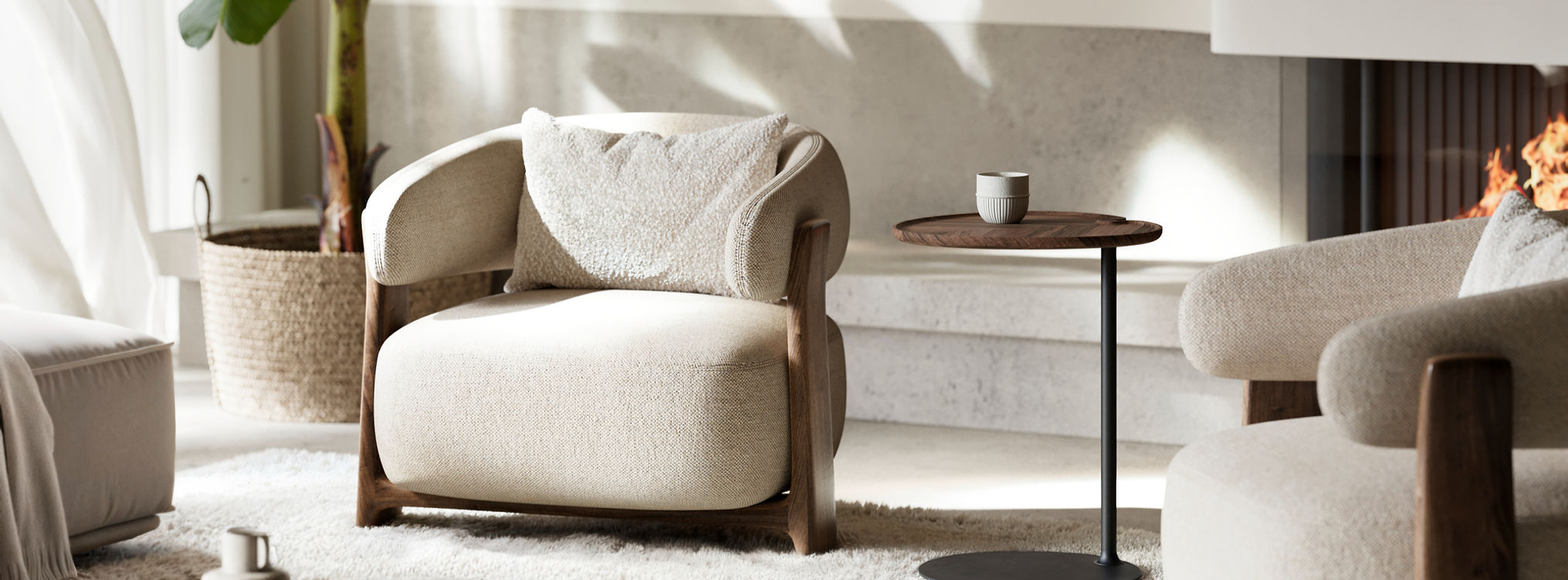 LEAF-1 Round wooden coffee table