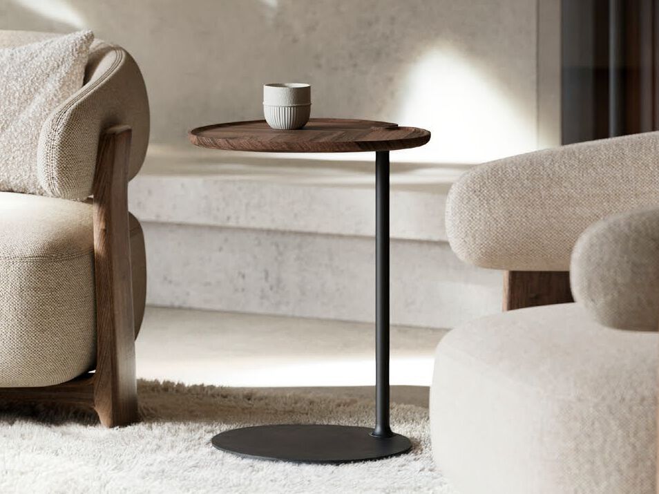 LEAF-1 Round wooden coffee table