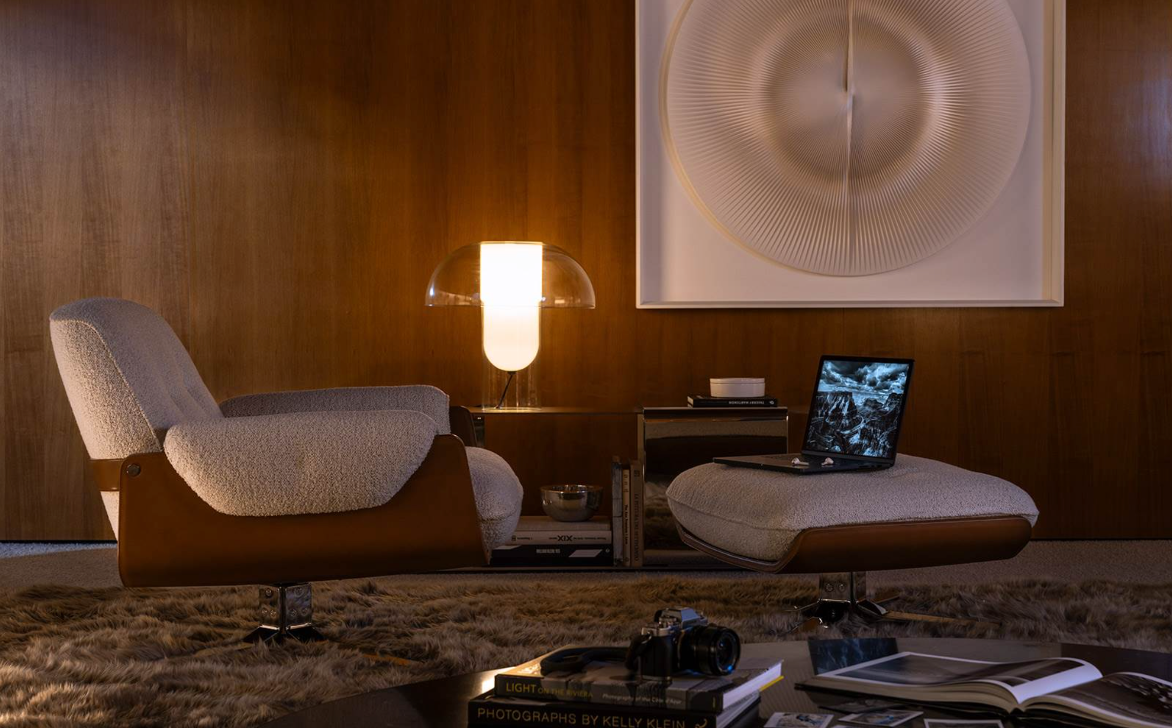 Laurel Swivel Lounge Armchair And Ottoman