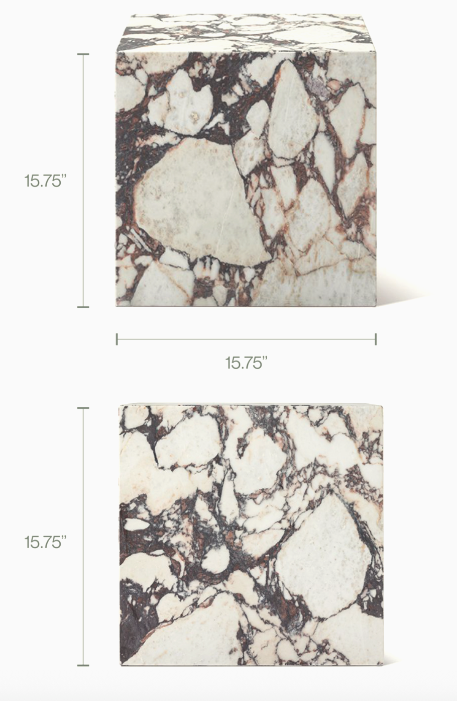 Copenhagen Calacatta Viola Marble Plinth Block Coffee Table