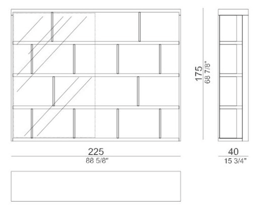Pilone wooden bookcase